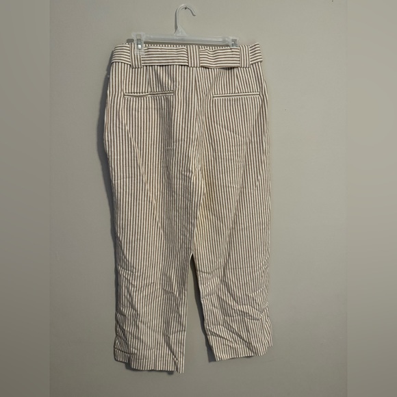 Spartina 449 NWT Lawton Stripe Crop Pant in Tannin Stripe Size 14 - Picture 4 of 10